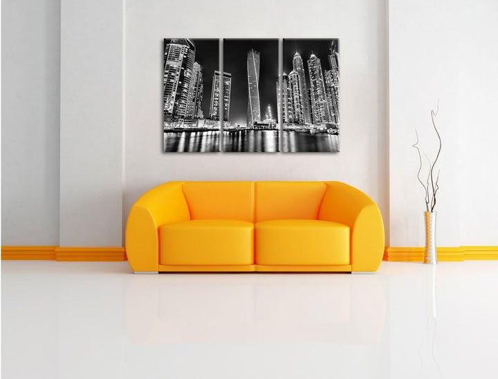 Pixxprint Dubai Burj al Arab als Leinwandbild | Grösse: 3 Teilig (120x80) | Wandbild| Kunstdruck | f