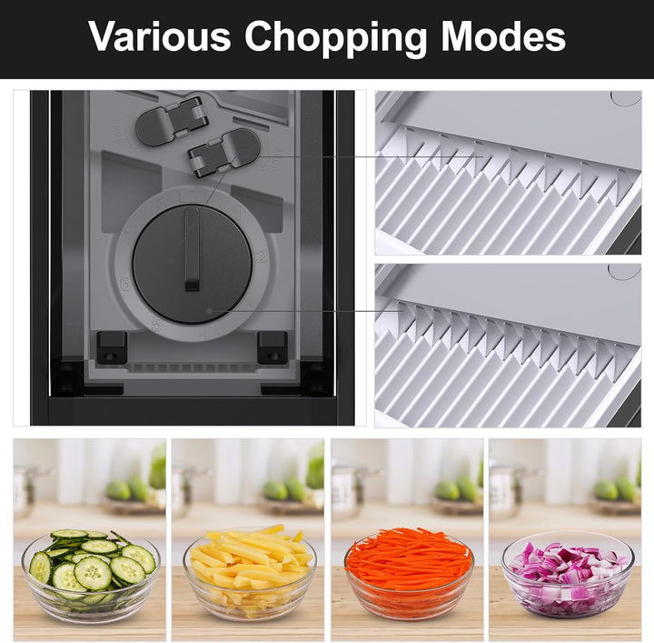 Safe Veggie Chopper Gemüseschneider, Pommes Frittierschneider, Zwiebelhacker, Gemüsehobel, multifunk