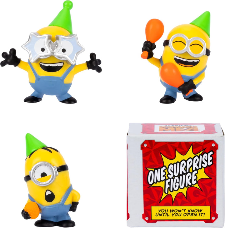 MINIONS Ich – Einfach unverbesserlich 4, Packung mit 4 Figuren Partybus-Truppe. 5,8 cm grosse Sammel