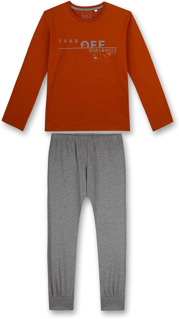 Sanetta Jungen-Schlafanzug Rot | Hochwertiger und bequemer Schlafanzug aus Baumwolle für Jungen. Pyj