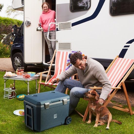 Brisby Kühlbox Camping - 45L, Kühlbox ohne Strom, inkl. 4 Dicke Kühlelemente, 3 Tage kühle Isolation