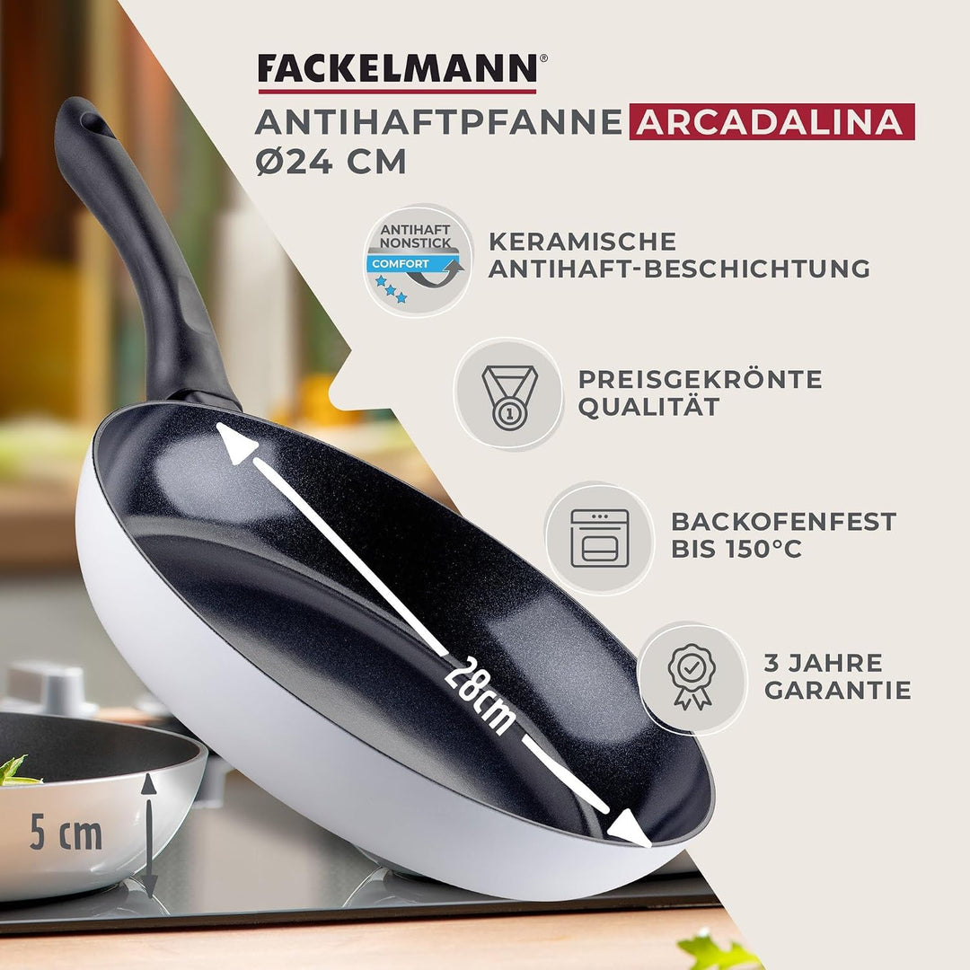 FACKELMANN Bratpfanne Arcadalina 28cm – Antihaft-Pfanne aus 90% recyceltem Aluminium mit ergonomisch