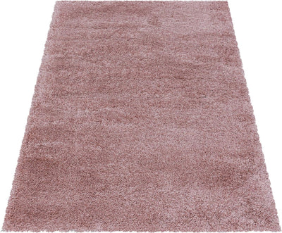 HomebyHome Teppich Wohnzimmer Hochflor Shaggy 50 mm Florhöhe Rosa 80x250 cm - Teppich Schlafzimmer L