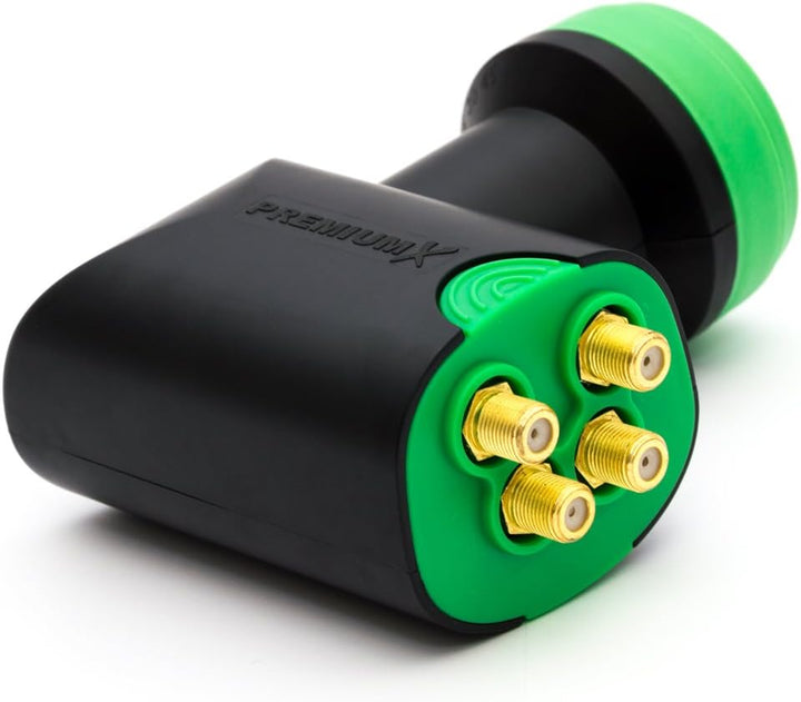 Premium X Deluxe SAT Anlage für 4 Empfänger 85cm Satellitenantenne ALU Hellgrau mit Green Diamond Qu