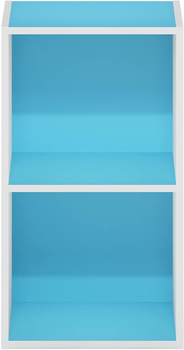 Furinno Luder Bücherregal Weiss/ Hellblau 30.5(W) x 53.9(H) x 23.7(D) cm, Weiss/ Hellblau 30.5(W) x