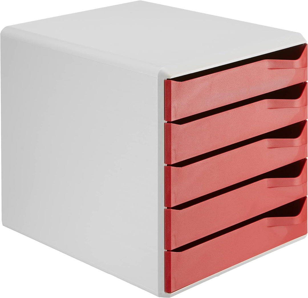 Leitz Post-Set mit 5 Schubladen, Schubladenset zur Aufbewahrung von Dokumenten und Büromaterialien,