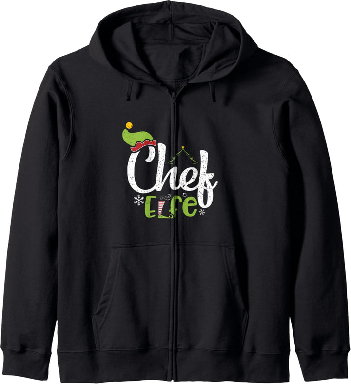 Witziges Partnerlook: Chef Elfe - Weihnachts Elfen Kapuzenjacke