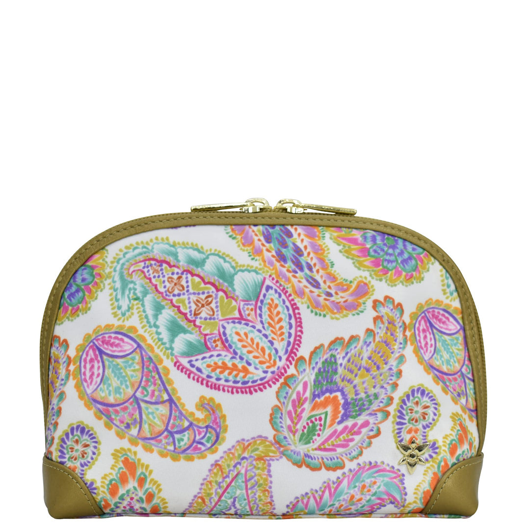 Anuschka Kosmetiktasche - Wanderlust Kollektion - Nylonstoff mit Leder Trim und Kunstdruck Boho Pais