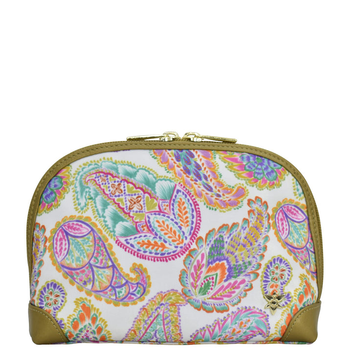 Anuschka Kosmetiktasche - Wanderlust Kollektion - Nylonstoff mit Leder Trim und Kunstdruck Boho Pais