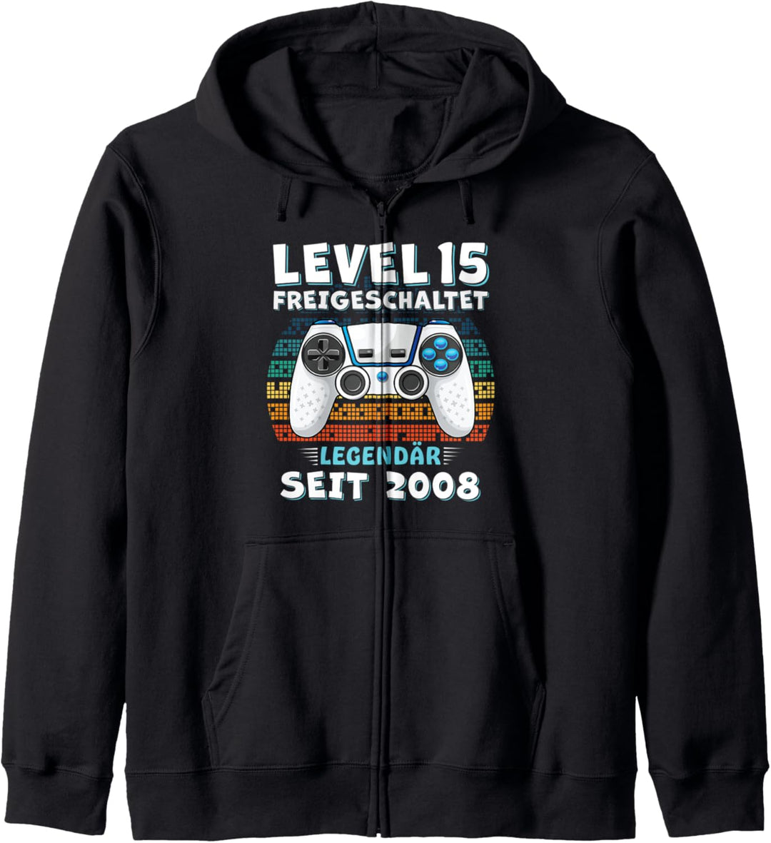 Level 15 Geburtstag Junge Jungen Lustig 2008 15er Geburtstag Kapuzenjacke