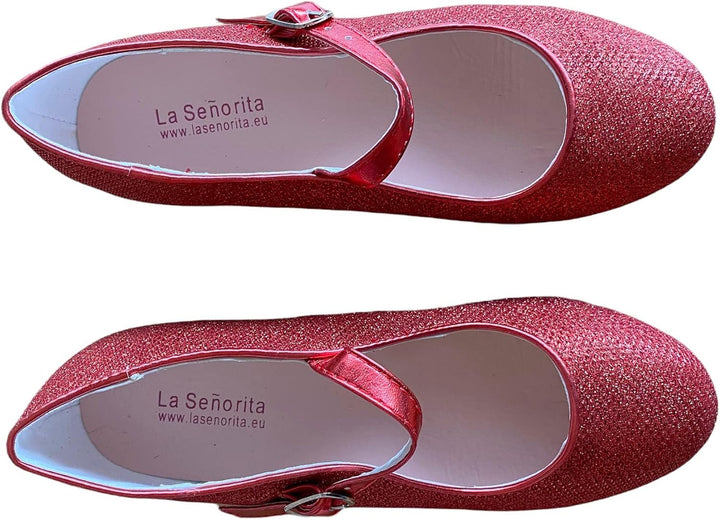 La Seno Rita Princess Glitter ELSA Frozen Spanish Flamenco Shoes Rot 25 EU, Rot 25 EU