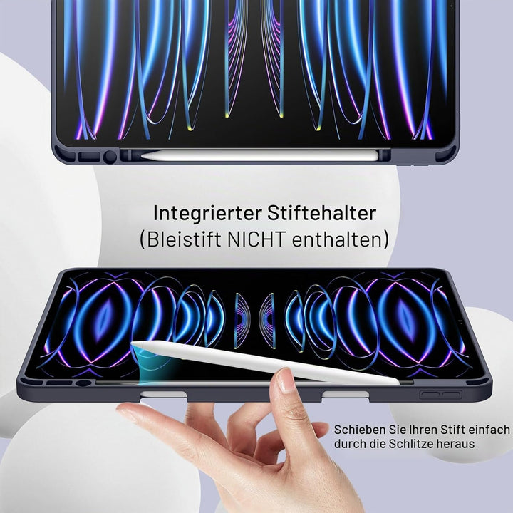 JETech Hülle für iPad Pro 12,9 Zoll (6./5. Generation, Modell 2022/2021) mit Stifthalter, Unterstütz