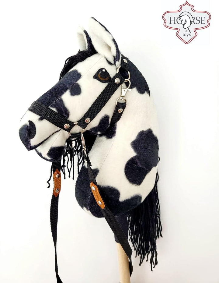 Steckenpferd A4 (Pferd auf einem Stock) Hobby Horse A4 komplett mit Kantar wie auf dem Foto (Czarny)