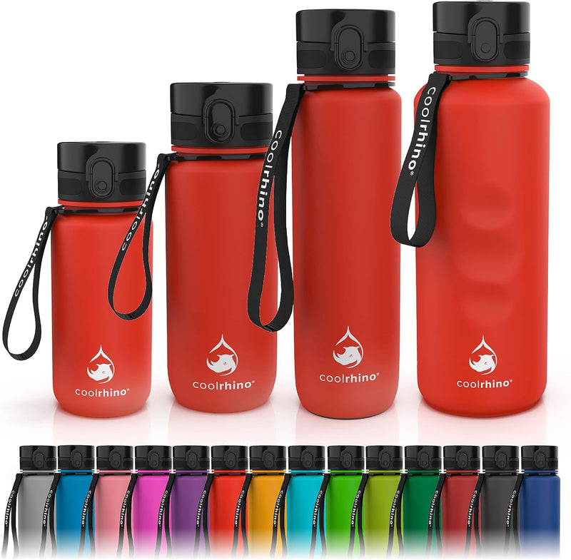 coolrhino Trinkflasche 350ml I 650ml I 1L I 1,5L für Sport, Outdoor, Schule, Fitness & Kinder - Wass