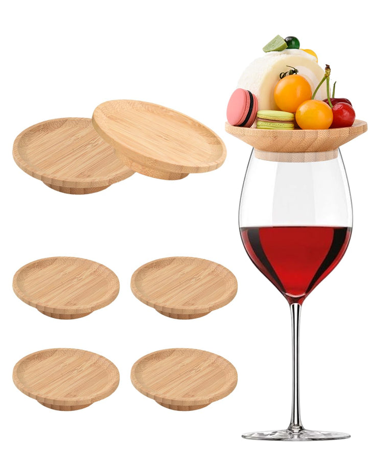 6 Stück Weinglas Charcuterie Topper, Charcuterie Brett Topper, Weinglas Topper Holz, Wein Vorspeisen