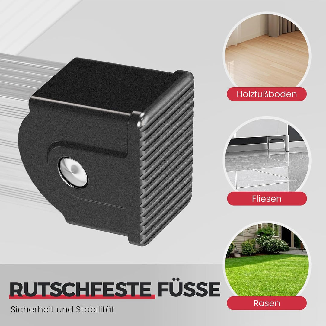 KINGRACK Klappbare Arbeitsplattform, Aluminium Stufenleiter Plattformleiter mit rutschfesten Gummifü
