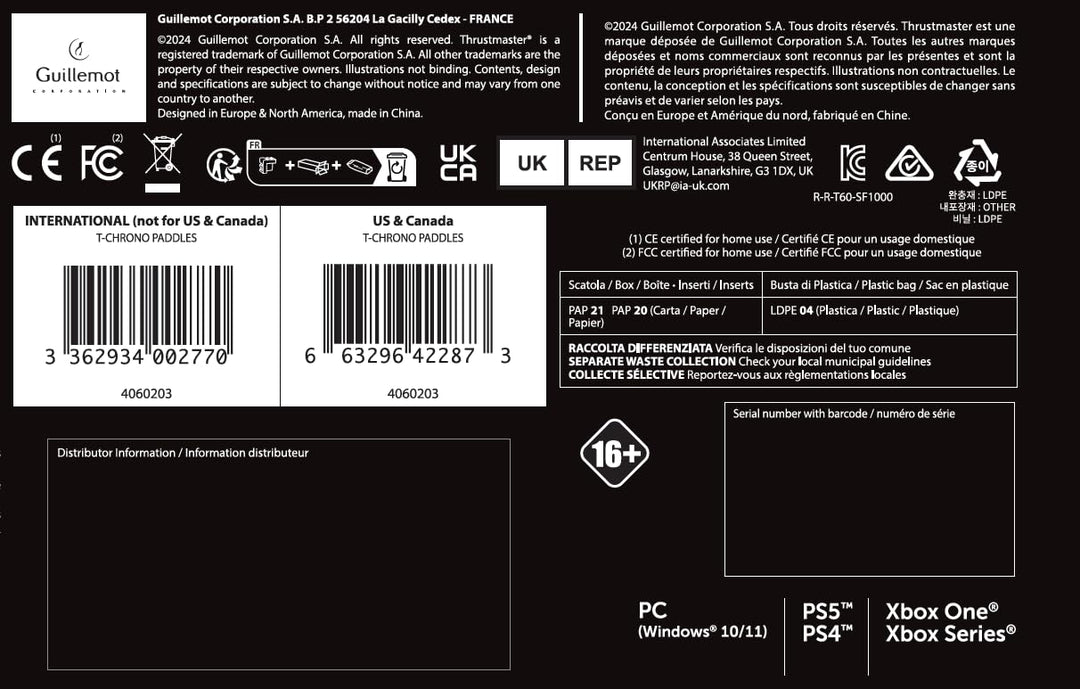 Thrustmaster T-Chrono Paddles, Push-Pull Paddle Shifters für SF1000