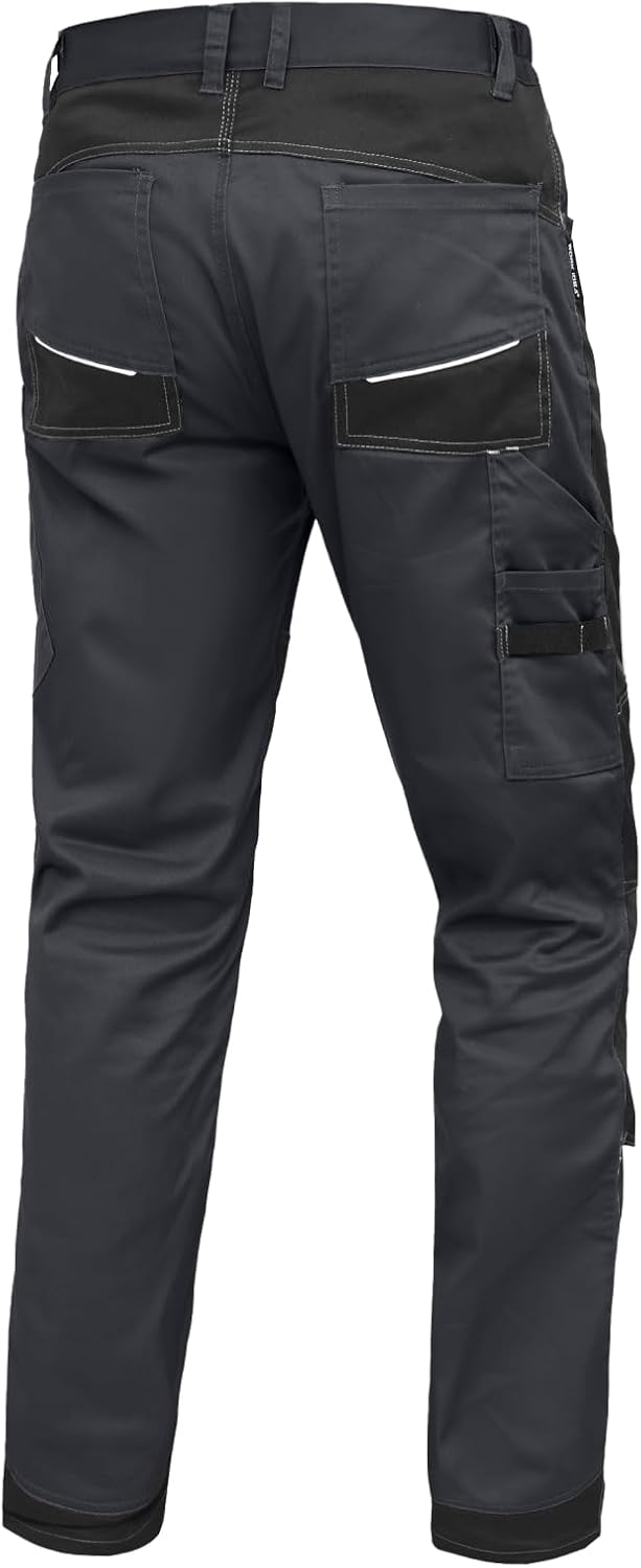 WORK IDEA Herren Stretch-Arbeitshose mit zahlreichen Taschen und Werkzeugtaschen Schwarz 46, Schwarz