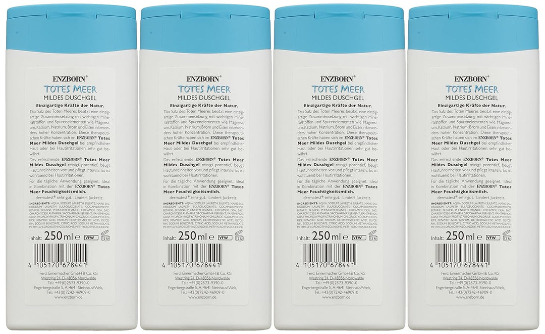 Enzborn Totes Meer Mildes Duschgel 250 ml, 4er Pack (4 x 250 ml), 4 x 250 ml