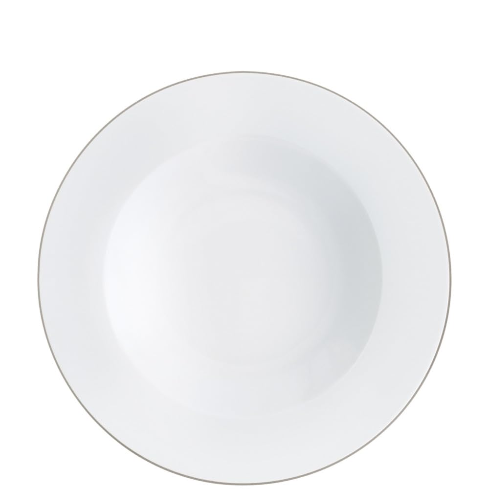 KAHLA 573406A69981C Pronto Line Suppenteller 22 cm Line warm gray | tiefer Teller mit taupe Linie au