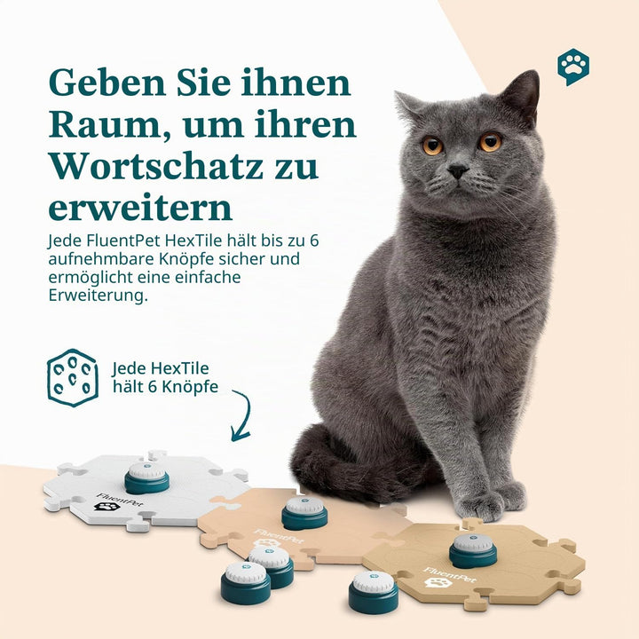 FluentPet Classic Vokabel-Set mit klarerem, nach Oben gerichtetem Ton – 12 bespielbare Tasten mit vo