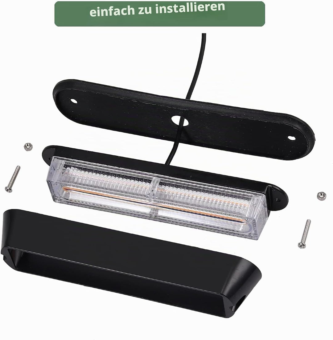 EYPINS 4X 13cm COB LED Frontblitzer, Warnlicht Warnleuchte Stroboskop Blinklicht LED Blitzer Orange