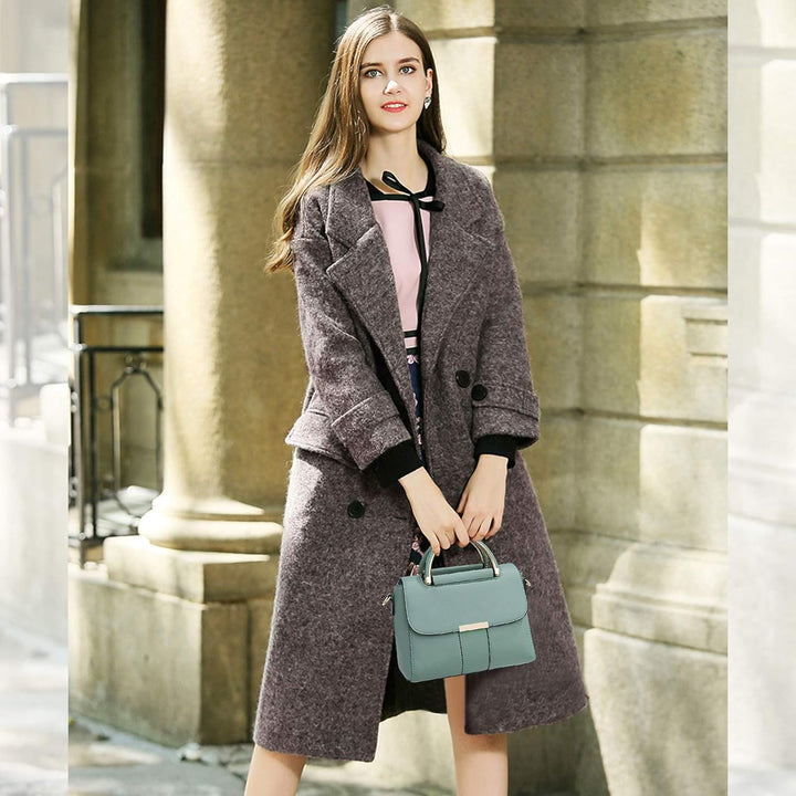 NICOLE &amp; DORIS Damen Handtasche mit Gewölbtem Griff Elegant PU Leder Schultertasche kleine Umhängeta