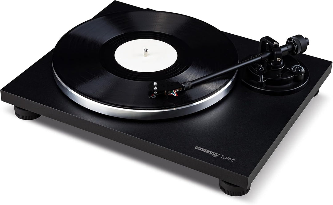 Reloop Turn 2 - Analoger HiFi Plattenspieler für Audio Puristen, schwarz, Schwarz