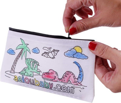 aeioubaby.com 25 Federmäppchen zum Ausmalen + Wiederverwendbare Tasche | 25 einzelne Taschen mit 5 b