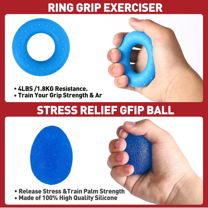 GOORFACHandtrainer Fingertrainer (6-teilig) Griffkraft Trainer Krafttraining Griffstärker Verstellba