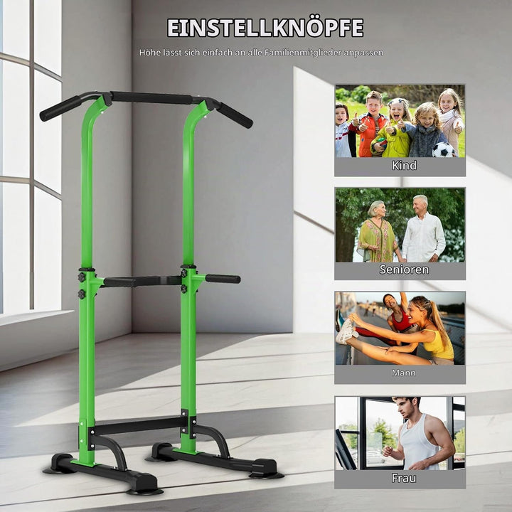 SDHYL Power Tower Kraftstation Klimmzugstange Dip-Stationen Höhe Verstellbar Schlingentraining Bauch