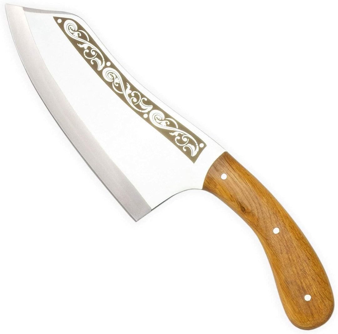 4BIG.fun 32,5cm Messer Beil Hackmesser Chinesisches Kochmesser Handgemacht Handmade Obstmesser Edels