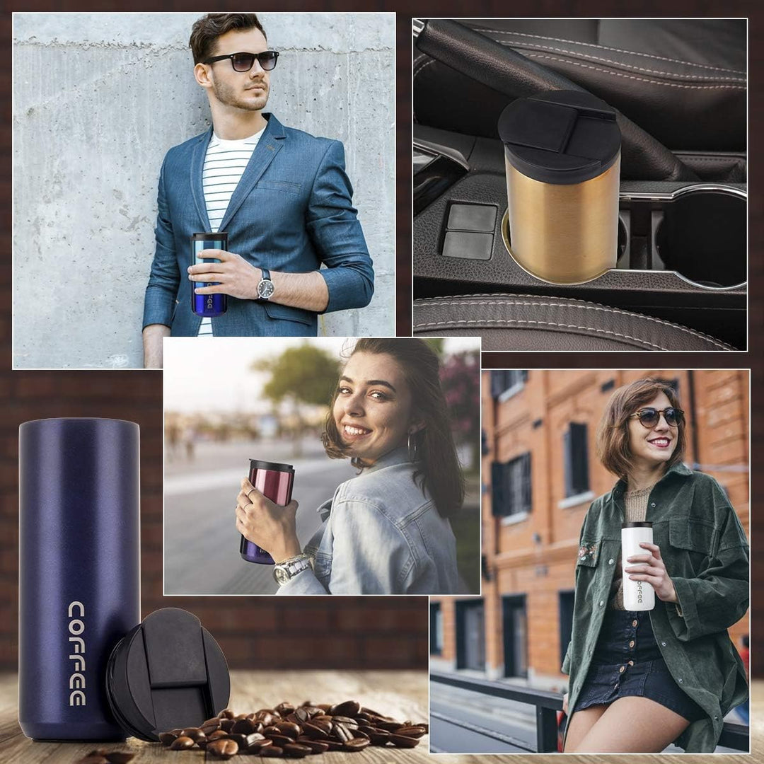 lalafancy Thermobecher 350ml/500ml Kaffeebecher-to-go, Isolierbecher Edelstahl Travel Mug Wiederverw