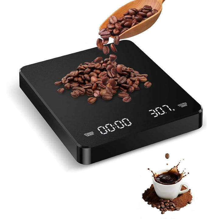 VOBOR Kaffeewaage mit Timer 3kg/0.1g, Automatischen und Manuellen Zeitmessungsmodus, Wiederaufladbar