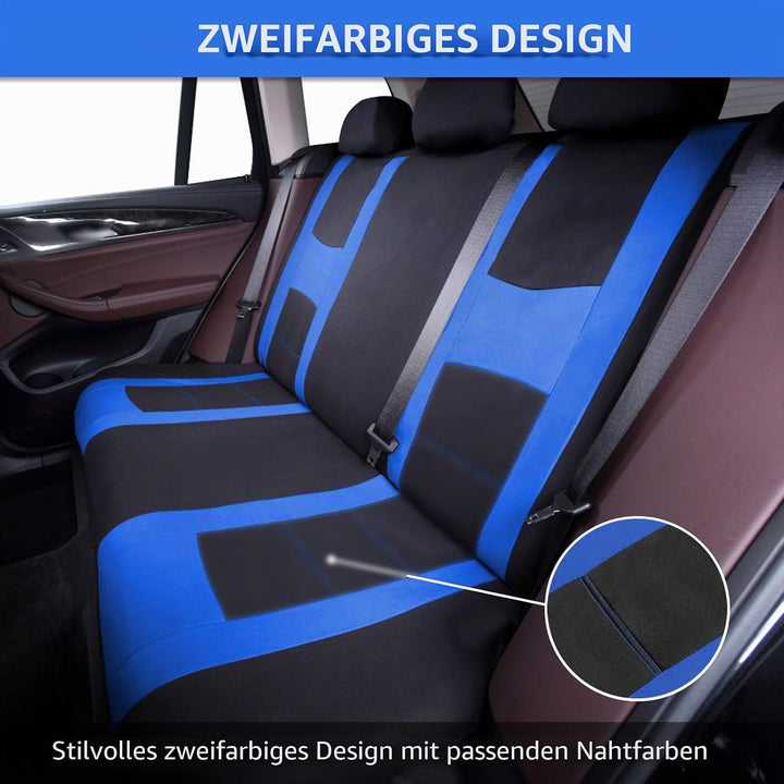 9 Stück Universal Autositzbezüge, Sitzbezüge Auto Für 5 Sitzer, Autositzauflage Set Seiten-Airbag-ko