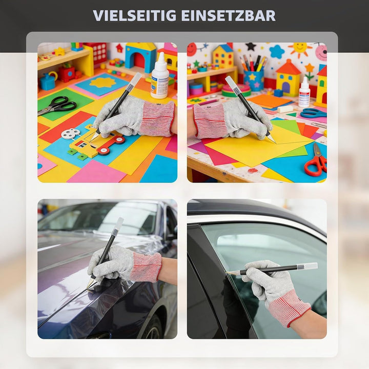 EHDIS Bastelmesser mit 20 Ersatzklingen mit Titan-Schneide beschichtet, Hochwertiger Aluminiumgriff,