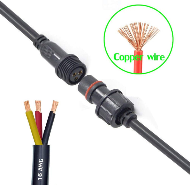 3pin wasserdichte Anschlüsse,Male Female Plug LED Steckverbinder, 3Pin 3Core Waterproof IP68 Steckve