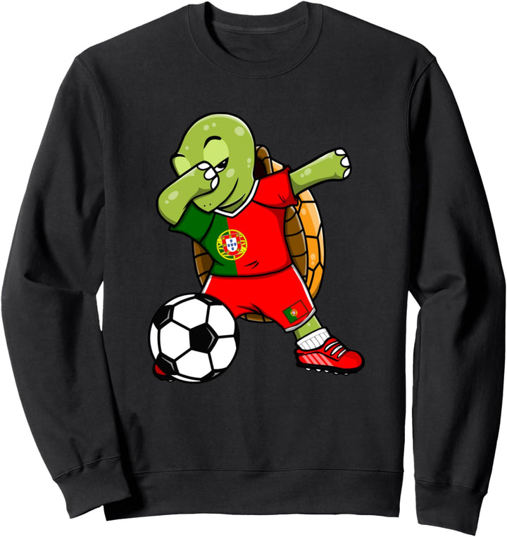 Dabbing Schildkröte Portugal Fussball Portugiesische Flagge Sweatshirt