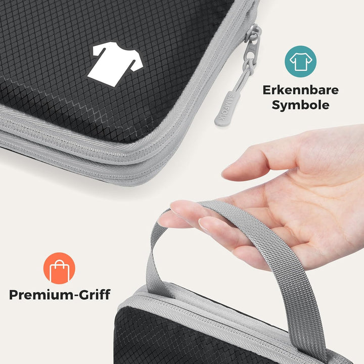 Koffer Organizer Packing Cubes Compression 8 Stück, Wasserdicht PackwüRfel Koffer Organizer Set,Trav