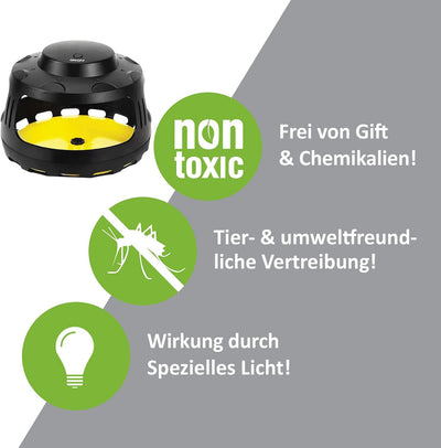 ISOTRONIC Fliegenfalle elektronisch mit Licht/Gelbfolie gegen Fliegen, Fruchtfliegen, Stechmücken, F