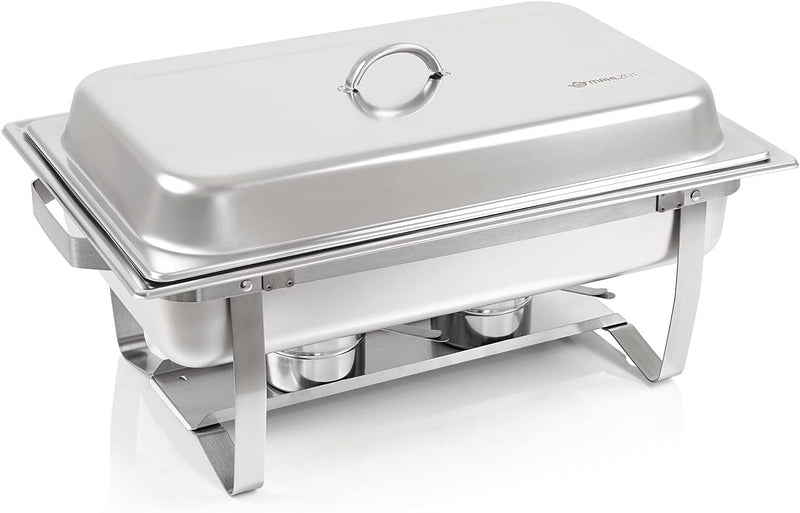 Mahlzeit Chafing Dish | Edelstahl Warmhaltebehälter | Speisenwärmer | Wärmebehälter | Rechaud für Ca