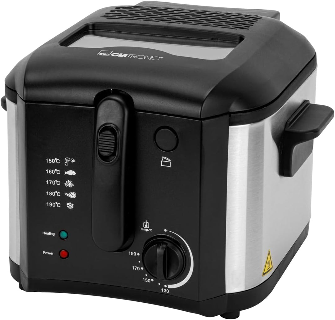 Clatronic Fritteuse FR 3649, 1600 Watt, 2,5 Liter Öl/Fett Füllmenge, stufenlos regelbarer Thermostat