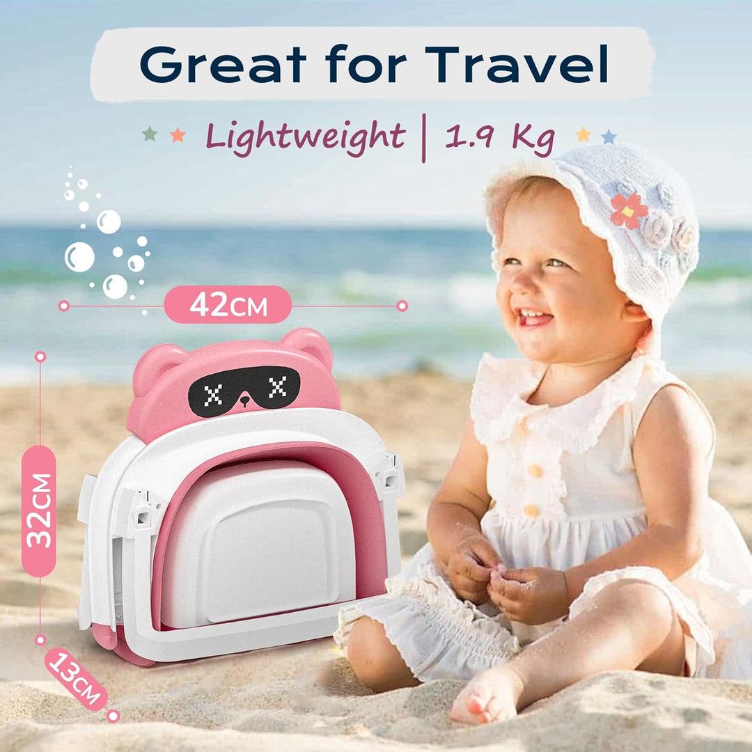 COOSEYA Baby Badewanne, Faltbare Babybadewanne Essentials für Neugeborene 0-12 Monate, Portable Baby