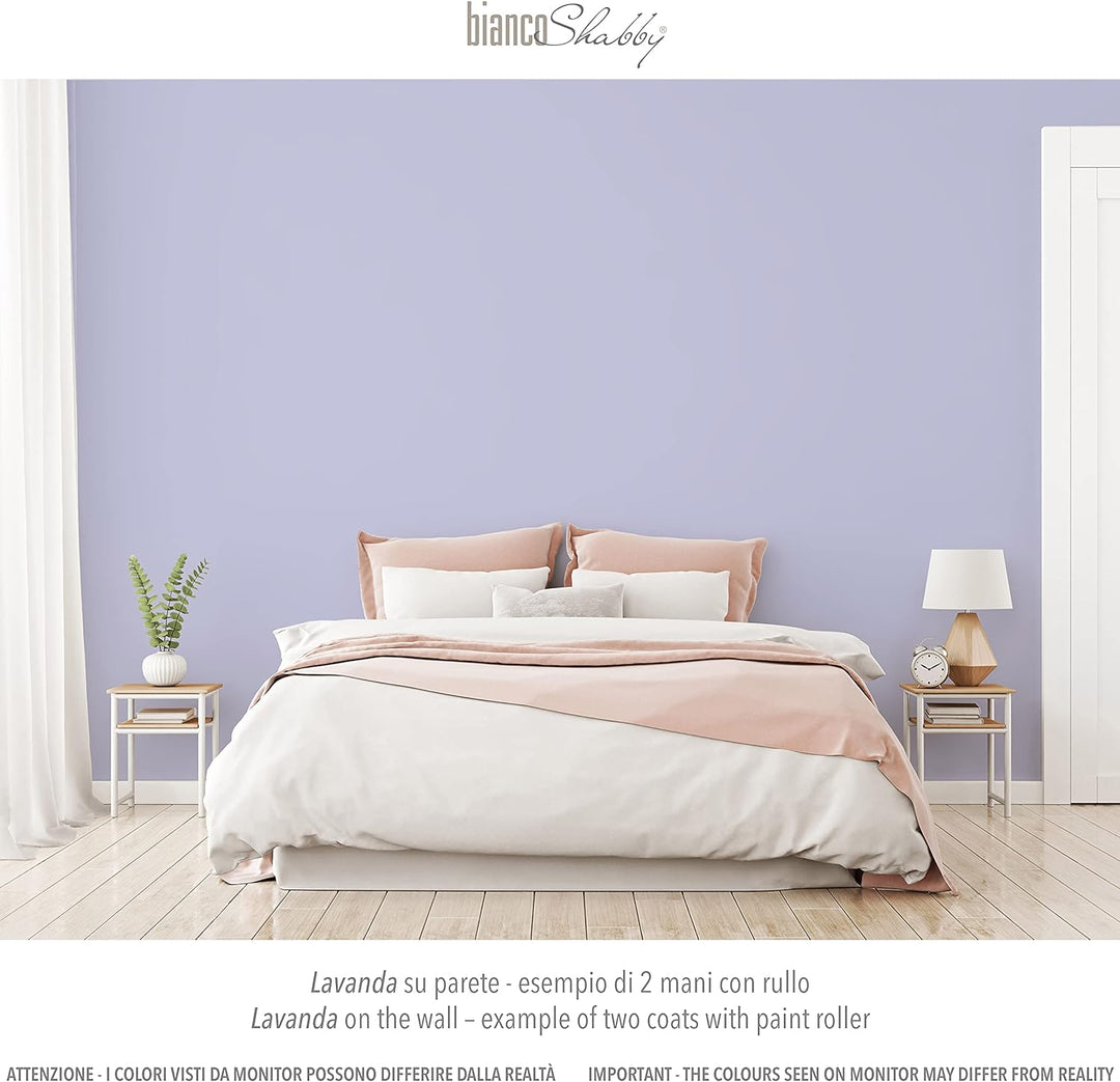 bianco Shabby® Lavanda Kreidefarbe Wasserbasis für Alle Oberflächen einfach zu verarbeiten ohne schl