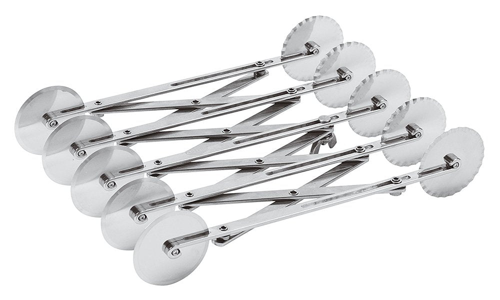 PADERNO 47822 – 05 Fixierer Teigschneider ausziehbar GR710, Edelstahl 5 rotelle Silber, 5 rotelle