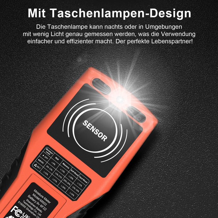 LASELION Nicht-invasive Feuchtigkeitsmessgerät MS02 Feuchtigkeitsmesser Detector Holzfeuchtemessgerä