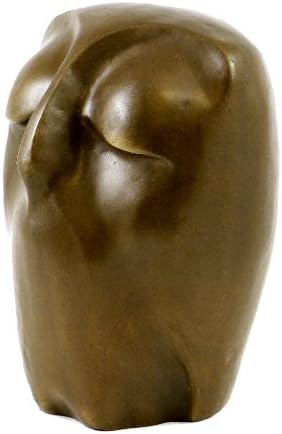 Moderne Kunst - Bronzeskulptur - Ruhende Eule - signiert von Milo - Eulen Skulptur - Bronzefigur Eul
