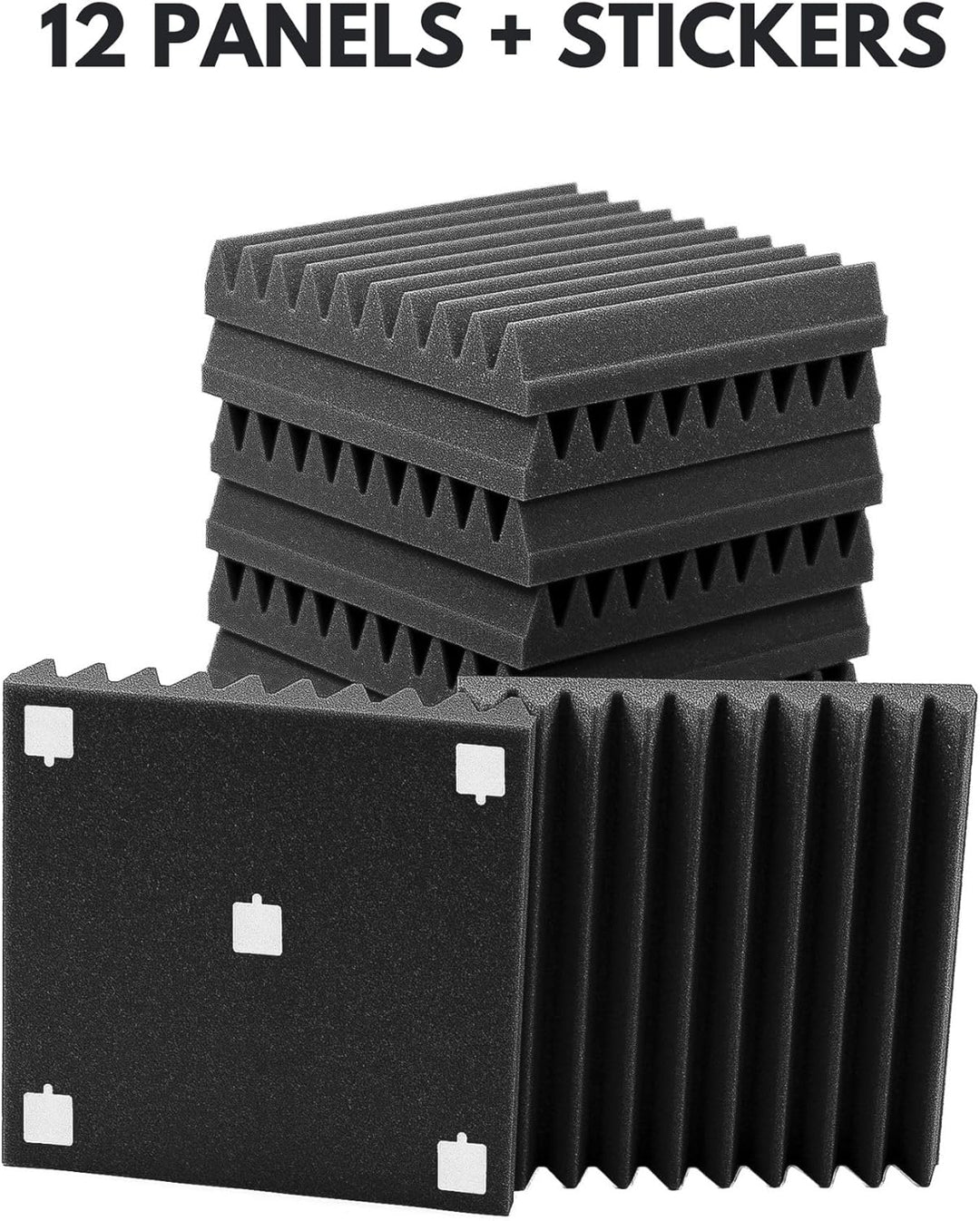 Akustikpaneele, 12 Stück Akustikschaumstoff, 30x30x5cm, Hochdichte Schallabsorber Wand, Schallabsorb