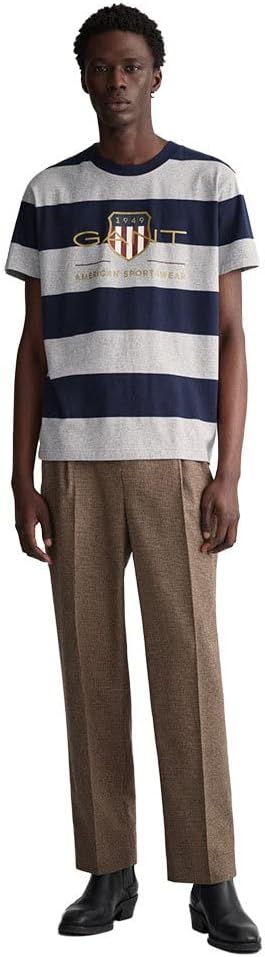 GANT Herren T-Shirt S Grey Melange, S Grey Melange