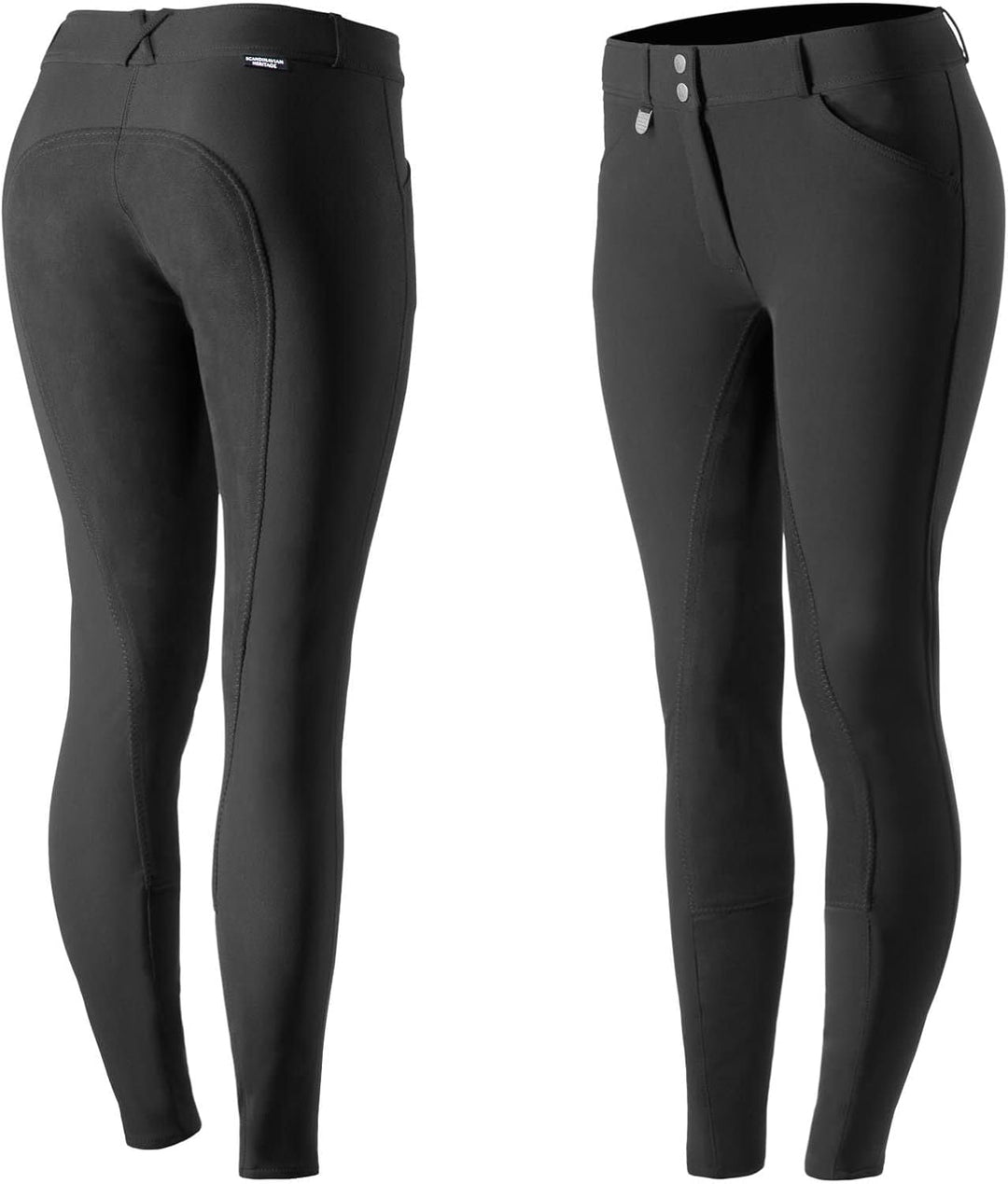 HORZE Damen Reithose Grand Prix, Turnierreithose mit Ledervollbesatz 34 Schwarz, 34 Schwarz